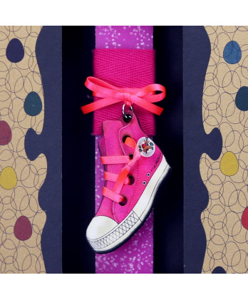 Λαμπάδα φούξια με παπούτσι...