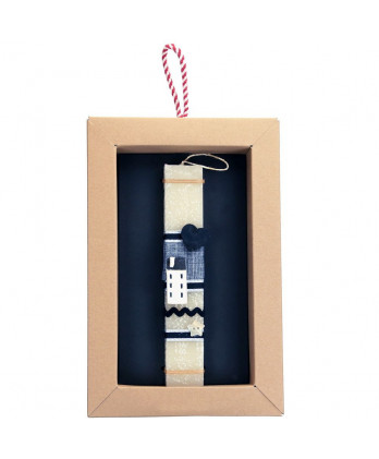 Λαμπάδα κρεμ με σπιτάκι καρδιά 20 εκ