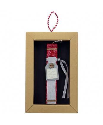 Λαμπάδα κόκκινη με ετικέτα Wish on a star 20 εκ