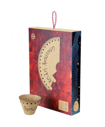 Λαμπάδες σετ για δύο με πορσελάνινα στολίδια αστέρι & καρδιά 30εκ.