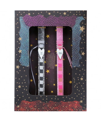 Λαμπάδες σετ για δύο με πορσελάνινα στολίδια καρδιές 30εκ.