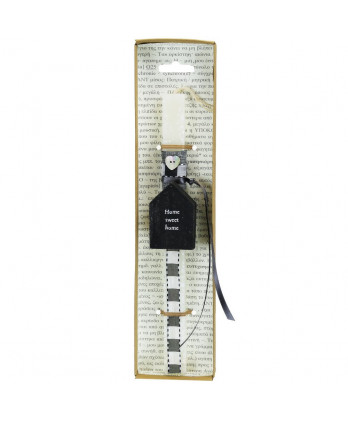 Λαμπάδα λευκή με ξύλινο σπίτι Home sweet home 30εκ.