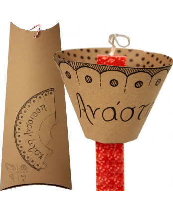 Λαμπάδα γκρι με γραβάτα φλοράλ