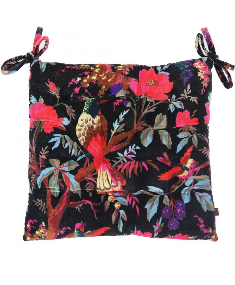 Μαξιλάρι καρέκλας με μαύρο βελούδο 40x40εκ.