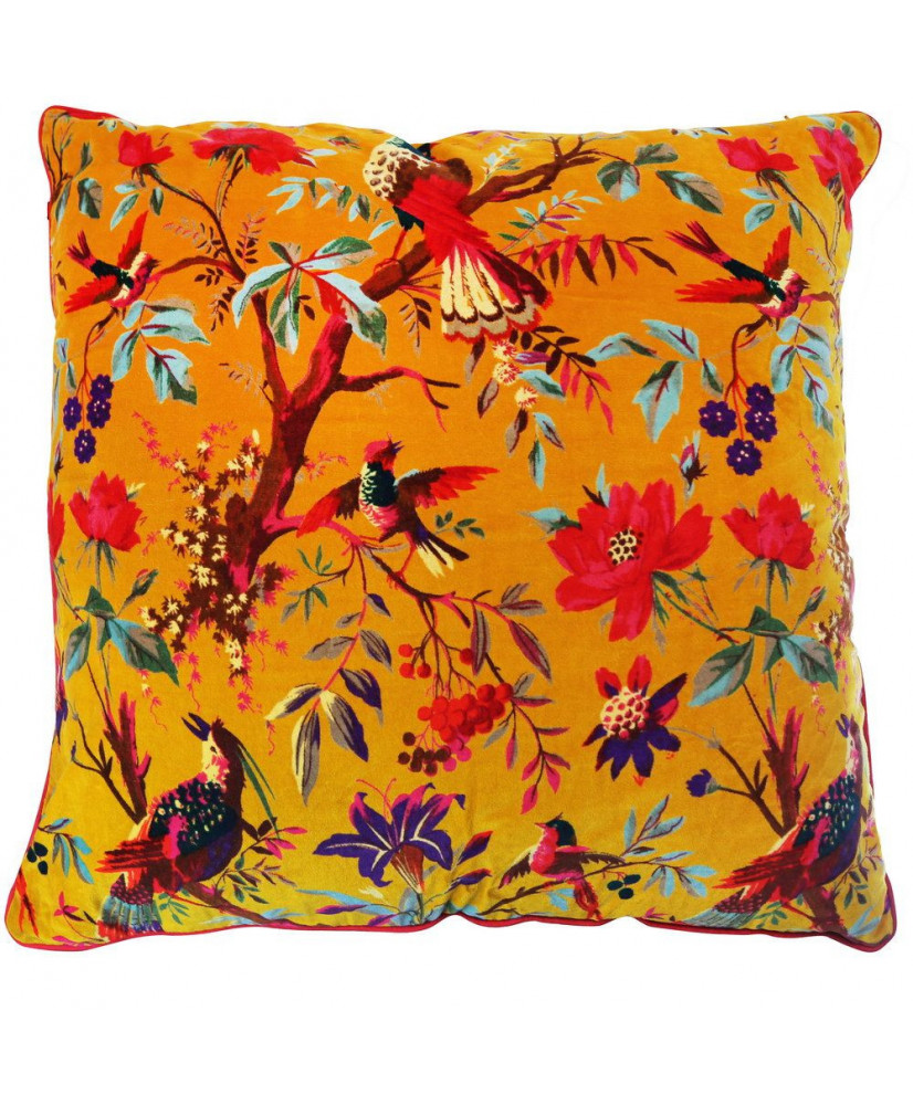 Μαξιλάρι με μουσταρδί βελούδο 60x60εκ.