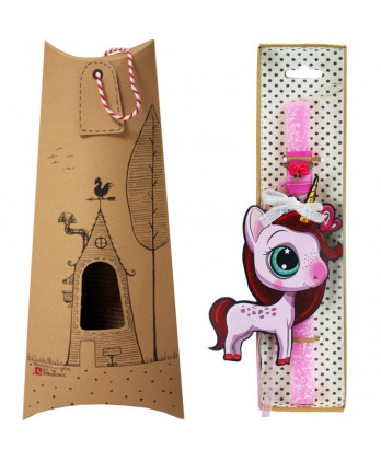 Λαμπάδα Παιδική Μονόκερος – Ροζ