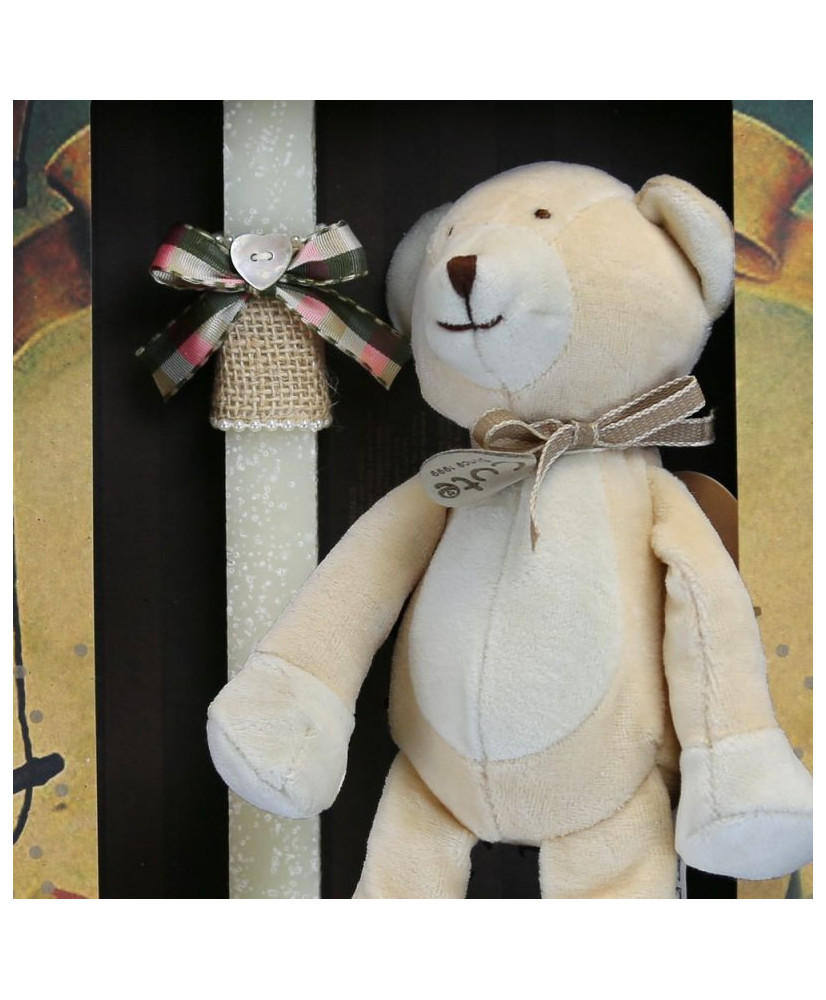 Λαμπάδα Παιδική Αρκουδάκι, οργανικό βαμβάκι