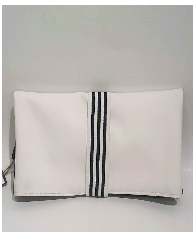 Τσαντάκι δερματίνης clutch πολυμορφικό έξι σχεδίων γκρι με λευκό 30x20x10εκ