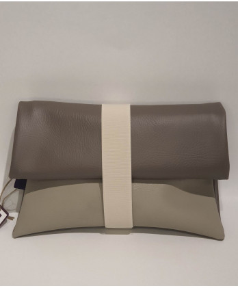 Τσαντάκι δερματίνης clutch πολυμορφικό έξι σχεδίων γκρεζ ανοιχτό και σκούρο 30x20x10εκ