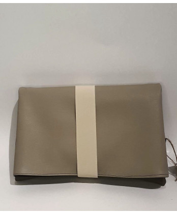 Τσαντάκι δερματίνης clutch πολυμορφικό έξι σχεδίων γκρεζ ανοιχτό και σκούρο 30x20x10εκ