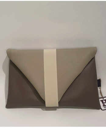Τσαντάκι δερματίνης clutch πολυμορφικό έξι σχεδίων γκρεζ ανοιχτό και σκούρο 30x20x10εκ