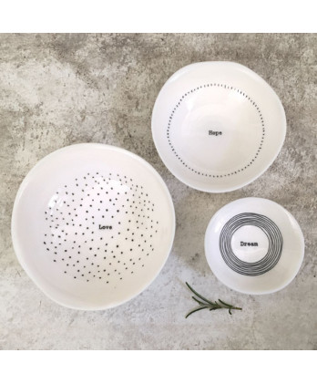 Μπολ Πορσελάνης Σετ 3τμχ Love, hope, dream 11εκ.