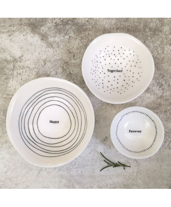 Μπολ Πορσελάνης Σετ 3τμχ Happy together forever 11εκ.
