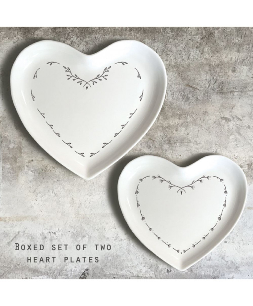 Πιάτια Από Πορσελάνινες Καρδιές Σετ 2τμχ σε κουτί