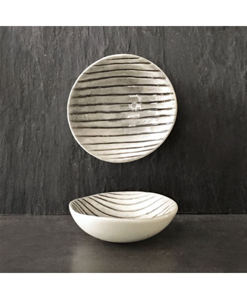 Μπολ Κεραμικό Με Ρίγες Χραγμένες 6 εκ.