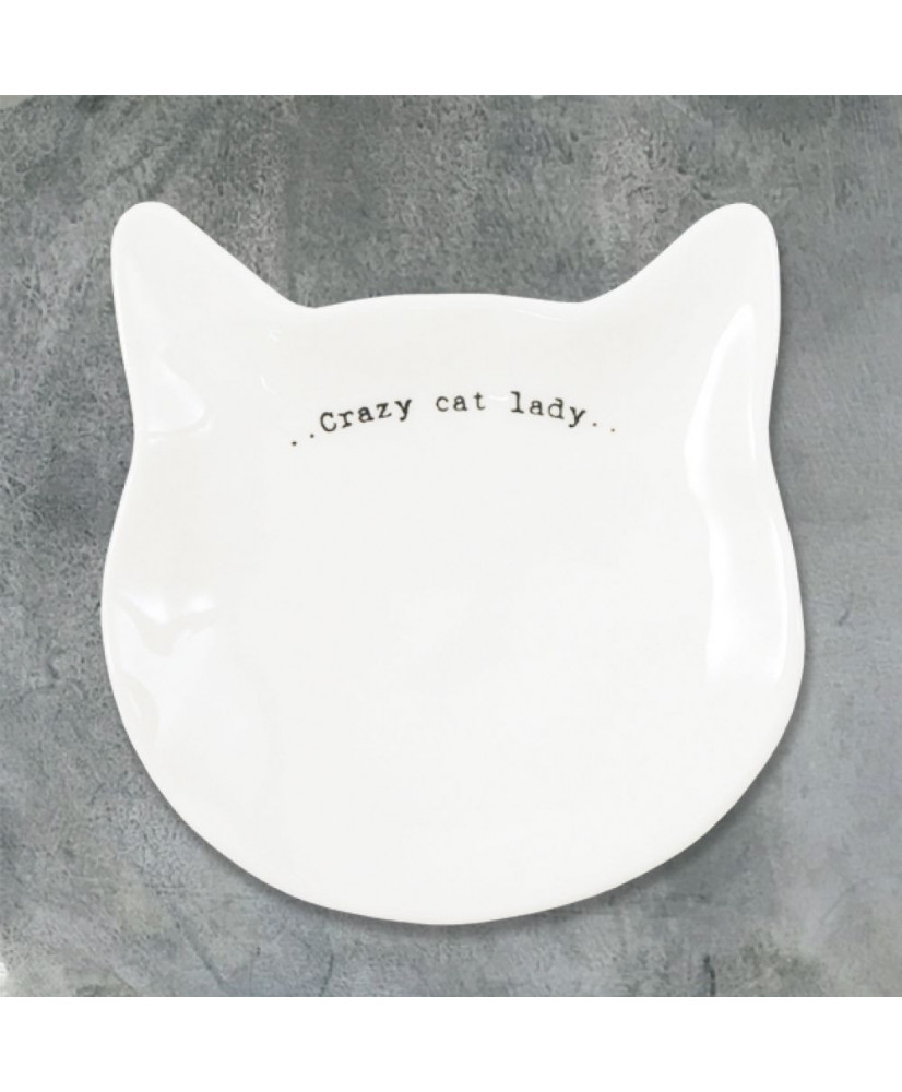 Πιατάκι Γάτα Από Πορσελάνη Crazy Cat Lady