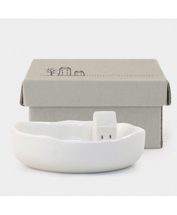 Πιατάκι Απο Πορσελάνη Κοσμημάτων Με Σπίτι 10 εκ.