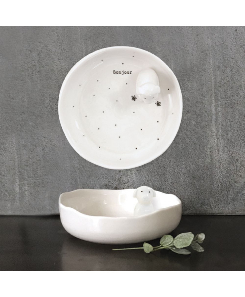 Πιατάκι Απο Πορσελάνη Κοσμημάτων Με Σκύλο 10 εκ.