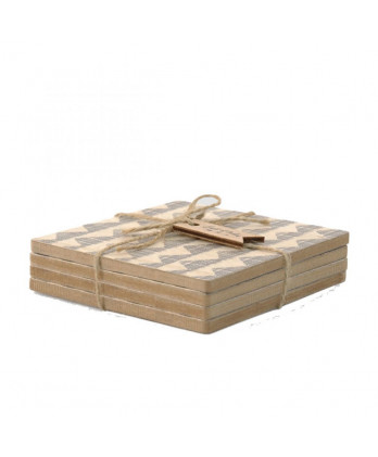 Σουβέρ Με Γεωμετρικό Φυσικό Σετ 4τμχ.