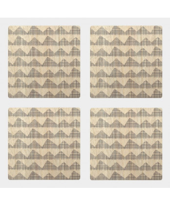 Σουβέρ Με Γεωμετρικό Φυσικό Σετ 4τμχ.