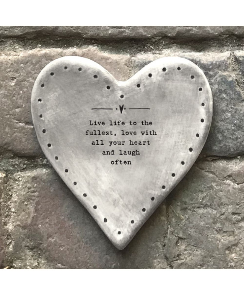 Σουβέρ Από Πορσελάνη Σε Σχήμα Καρδιά Ρουστίκ Live life to the fullest