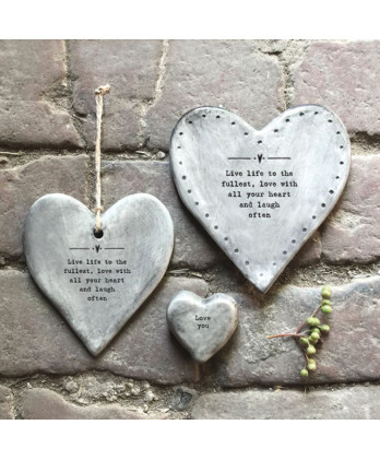 Σουβέρ Από Πορσελάνη Σε Σχήμα Καρδιά Ρουστίκ Live life to the fullest