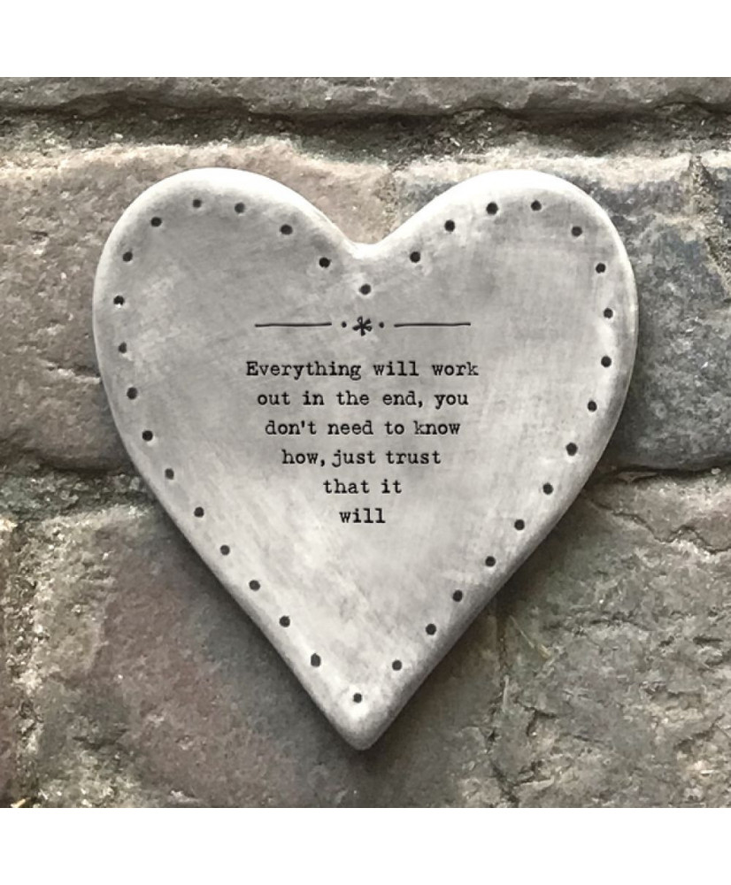 Σουβέρ Από Πορσελάνη Σε Σχήμα Καρδιά Ρουστίκ Everything will work out