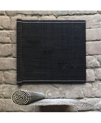 Σουπλά Μπαμπού Μαύρο Και Ραμμένο Με Λευκό Νήμα 45 εκ.