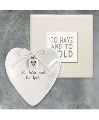 Πιατάκι Απο Λευκή Πορσελάνη Σε Σχήμα Καρδια Για Τα Δαχτυλίδια To Have And To Hold 8,5 εκ.