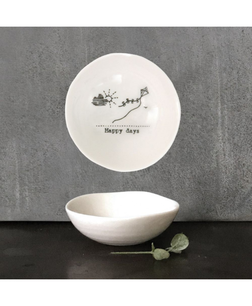 Μπολ Από Λευκή Πορσελάνη Μικρό Wobbly - Happy Days 6 εκ.