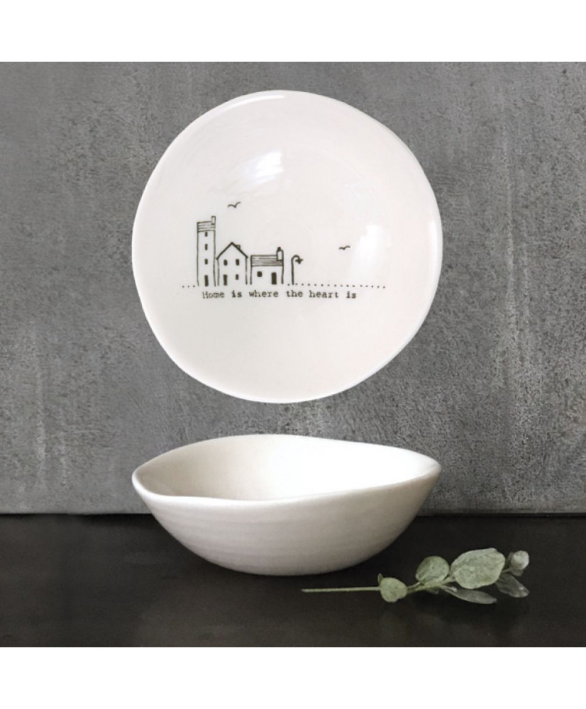 Μπολ Από Λευκή Πορσελάνη wobbly - Home is where the heart is 10 εκ.