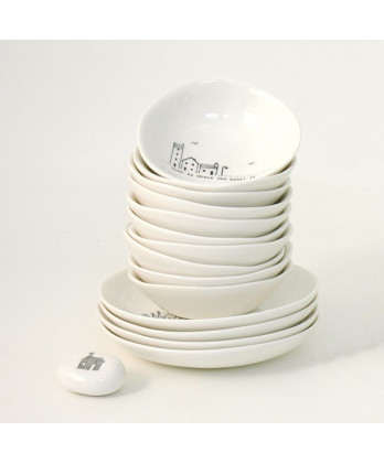 Μπολ Από Λευκή Πορσελάνη wobbly - Home is where the heart is 10 εκ.