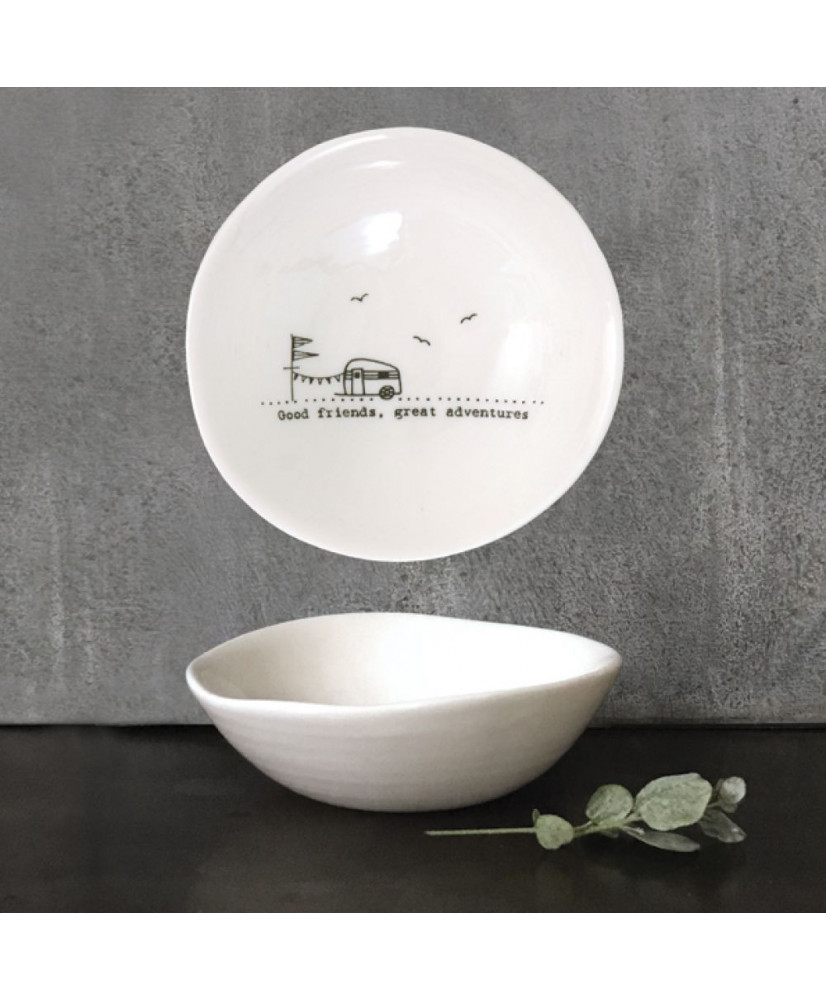 Μπολ Από Λευκή Πορσελάνη wobbly - Good friends 10 εκ.