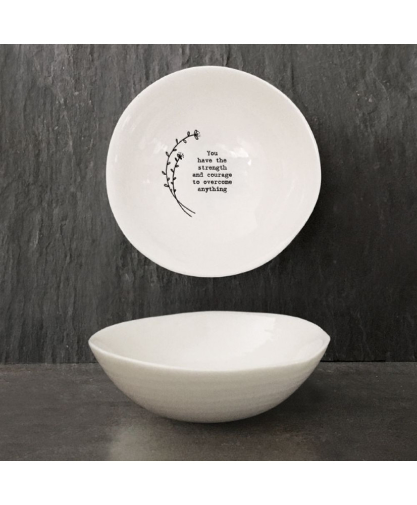 Μπολ Από Λευκή Πορσελάνη Μεσαίο Strength & courage 10 εκ.