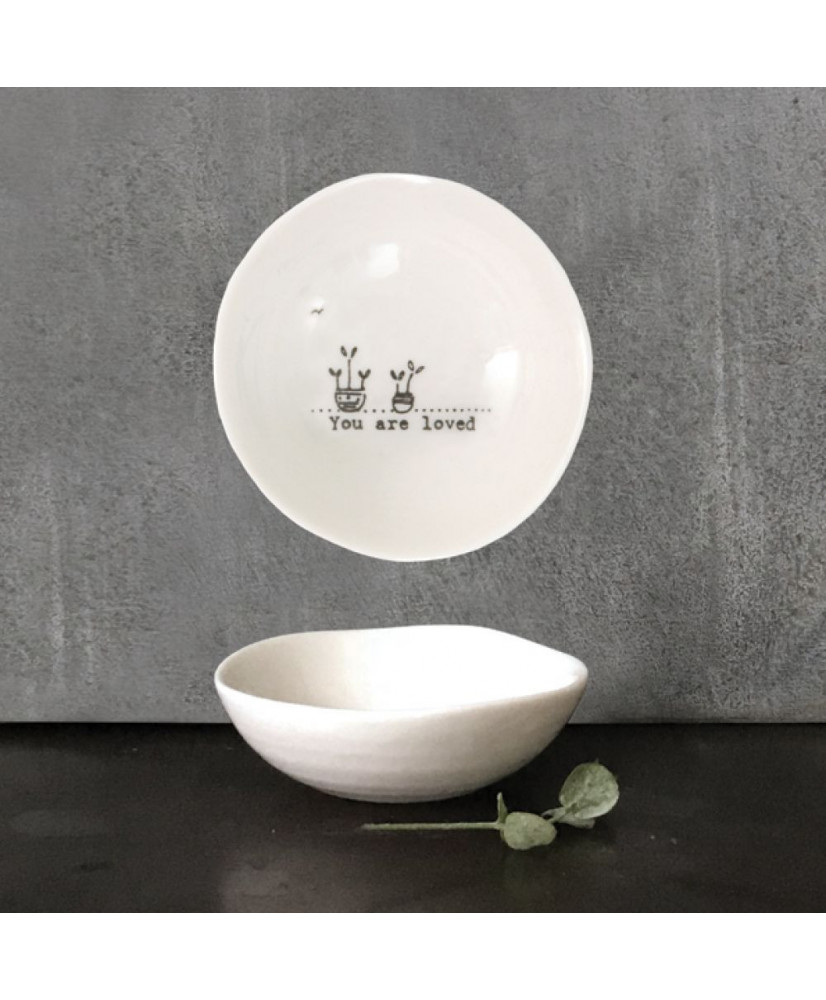 Μπολ Από Λευκή Πορσελάνη Μικρό wobbly - You are loved 6 εκ.