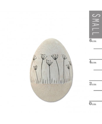 Ξύλινο Αυγό Με Λουλούδια