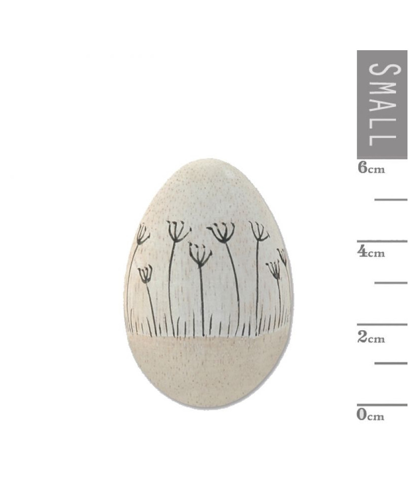 Ξύλινο Αυγό Με Λουλούδια