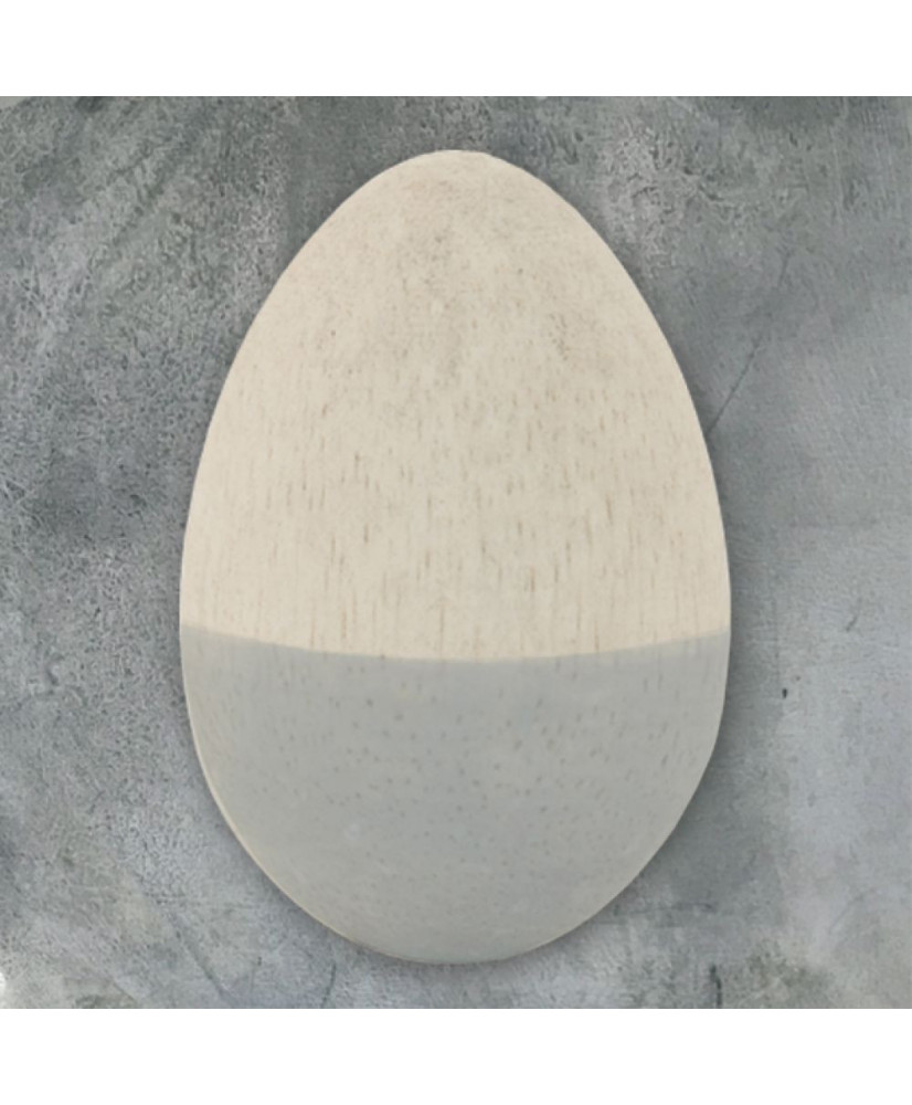 Ξύλινο Αυγό Γκρι Μισό Μισό