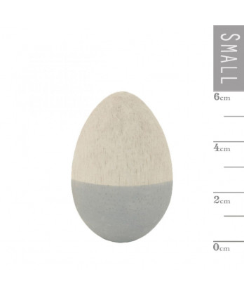 Ξύλινο Αυγό Γκρι Μισό Μισό