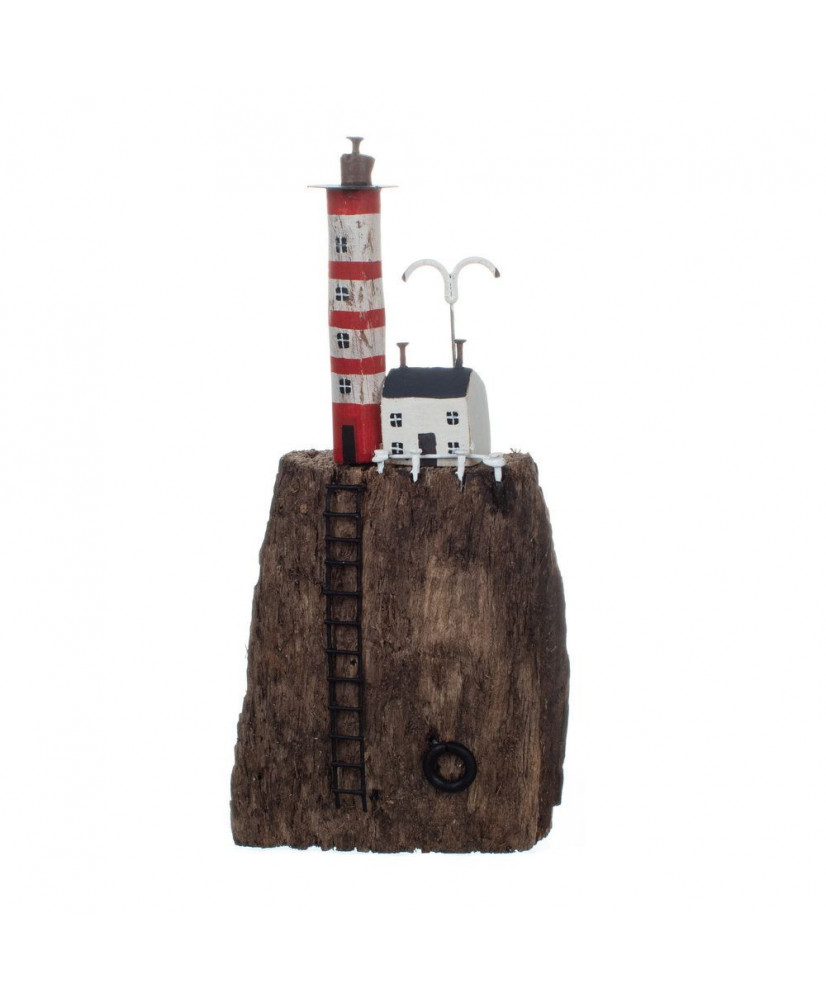 Μίνι Φάρος Και Σπίτι Σε Λόφο Ξύλινο 16 εκ.