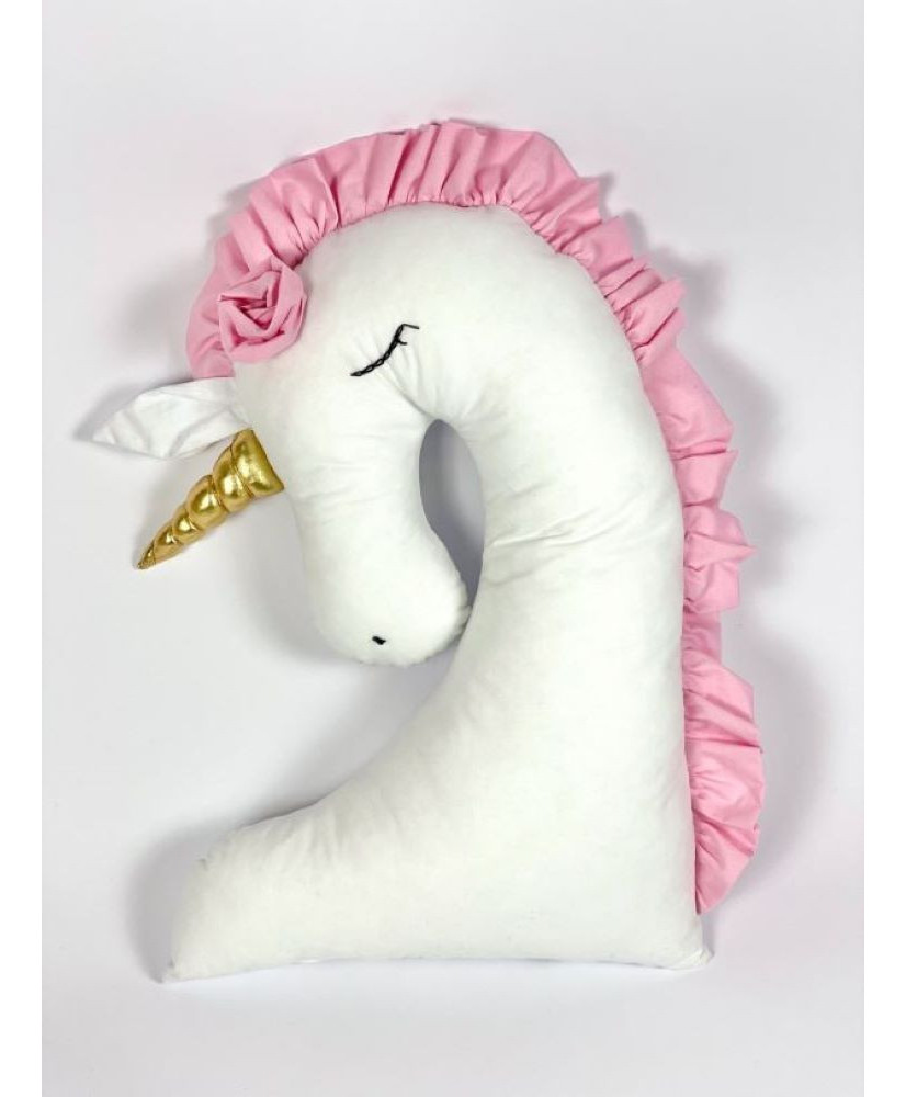 Παιδικό Διακοσμητικό Μαξιλάρι Μονόκερoς Με Ροζ Χαίτη