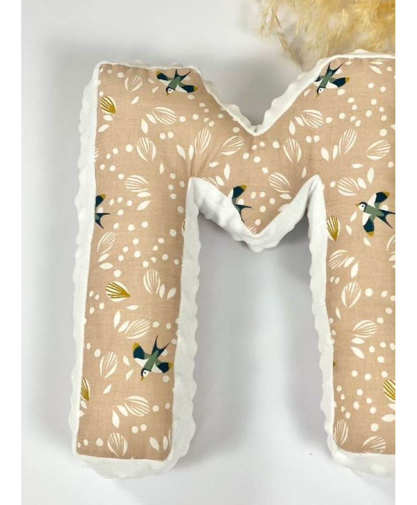 Παιδικό Διακοσμητικό Μαξιλάρι Μονόγραμμα Pink Swallow