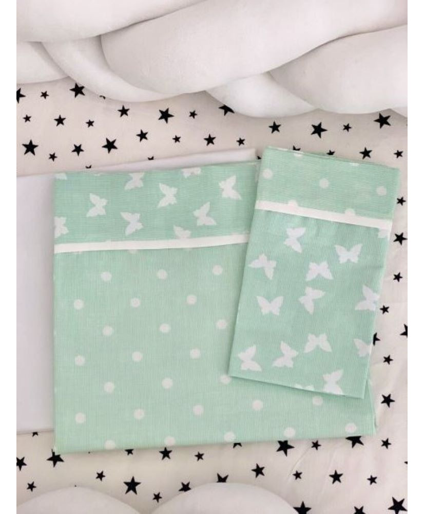 Σεντόνια λίκνου Mint Butterfly