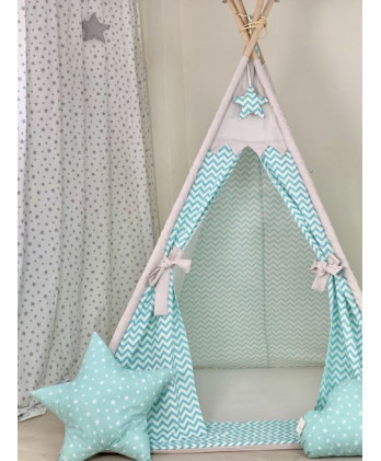 Παιδική Σκηνή - Teepee Tent Aqua Chevron