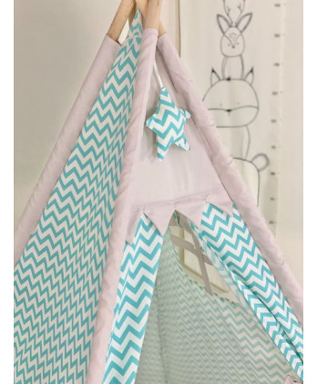 Παιδική Σκηνή - Teepee Tent Aqua Chevron