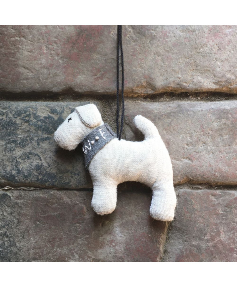 Κρεμαστό Σκύλος  Με Φουλάρι Φέλτ Bobbie 7,5εκ