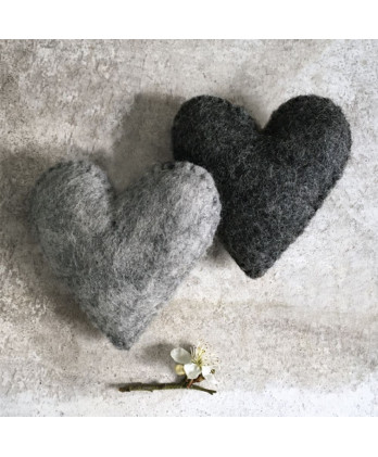 Κρεμαστή Καρδιά Γκρι Ανοιχτό Φέλτ 8εκ