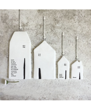 Κρεμαστό Σπίτι Απο Πορσελάνη Μεσαίο Απλό 9εκ