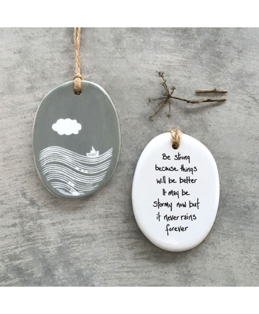 Στολίδι Sgraffito Από Πορσελάνη Be Strong 7x5,5εκ