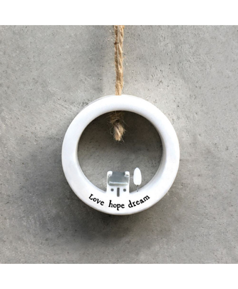 Κρεμαστό Σπίτι Σε Κύκλο Από Πορσελάνη Love 4,8εκ